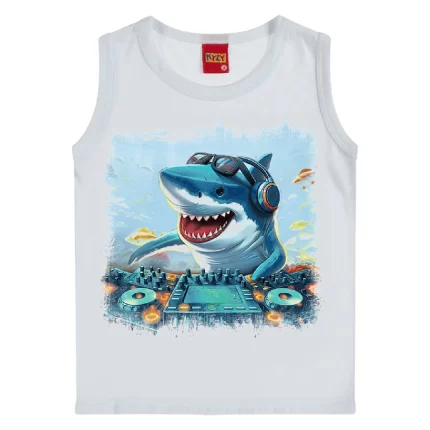 Regata Infantil Menino TUBARÃO Kyly 1001071 – Branco
