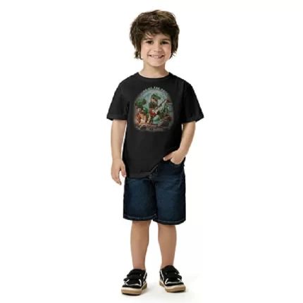Camiseta Manga Curta Masculina DINOSSAUROS Kyly 1001075 – Preto