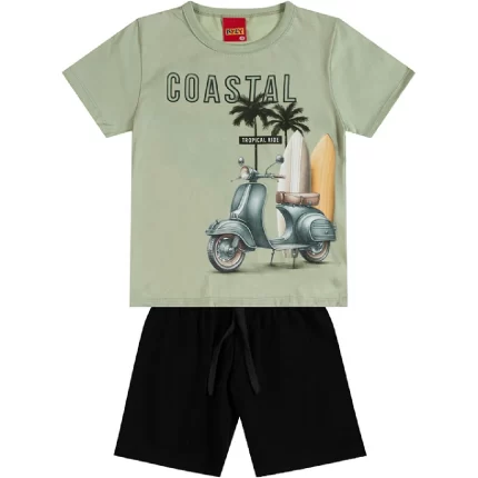 Conjunto Masculino COASTAL Camiseta Manga Curta + Bermuda Kyly 1001086