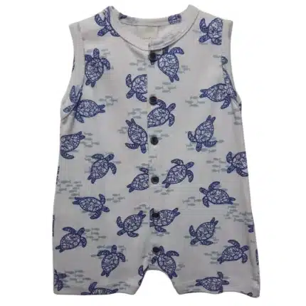 Macacão Curto TARTARUGAS Junkes Baby 4105002 Masculino – Branco