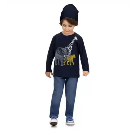 Camiseta Manga Longa Menino SAFARI Kyly 1001589 – Marinho