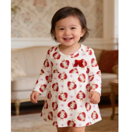 Vestido-Body Manga Longa LOVE Kyly 1001470 Feminino – Offwhite