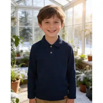Camisa Polo Manga Longa Lisa Milon 2000993 Menino – Marinho