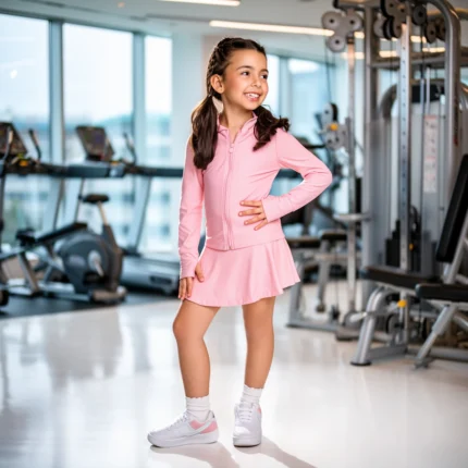 Conjunto Academia Fit WAFFLE Jaqueta + Short-Saia Have Fun 30318 Feminino
