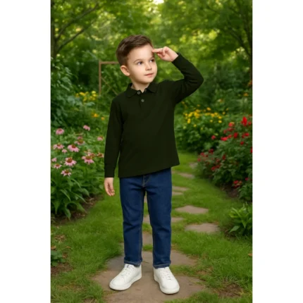 Camisa Polo Manga Longa LISA Have Fun 30402 Masculino – Verde-Militar