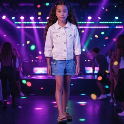 Short Jeans Cargo Comfort Mania Kids 6492 Feminino – Índigo Blue