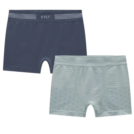 Kit 2 Cuecas Boxer Comfort Kyly 1002257 Masculino – Azul / Verde-Água