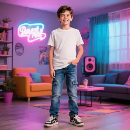 Calça Jeans Confort Cargo Masculina Mania Kids 3402 – Índigo Blue Lavado