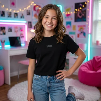 Blusa Manga Curta Boxy Lisa VicVicky 95186 Feminina