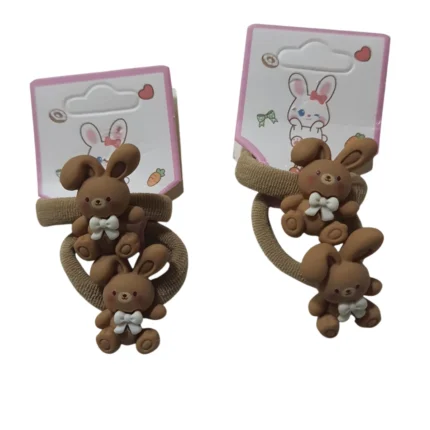 Conjunto Elástico para Cabelo Xuxinha COELHINHO RPC 262 – Bege ou Offwhite