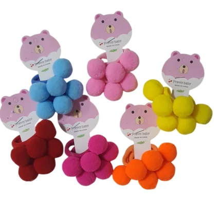 Conjunto Elástico para Cabelo Xuxinha POMPOM RPC 262 – Cores Variadas