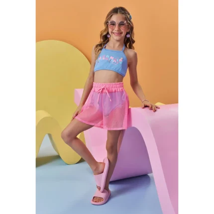 Short Saída de Praia em Tela FASHION Kukiê 95550 Feminino
